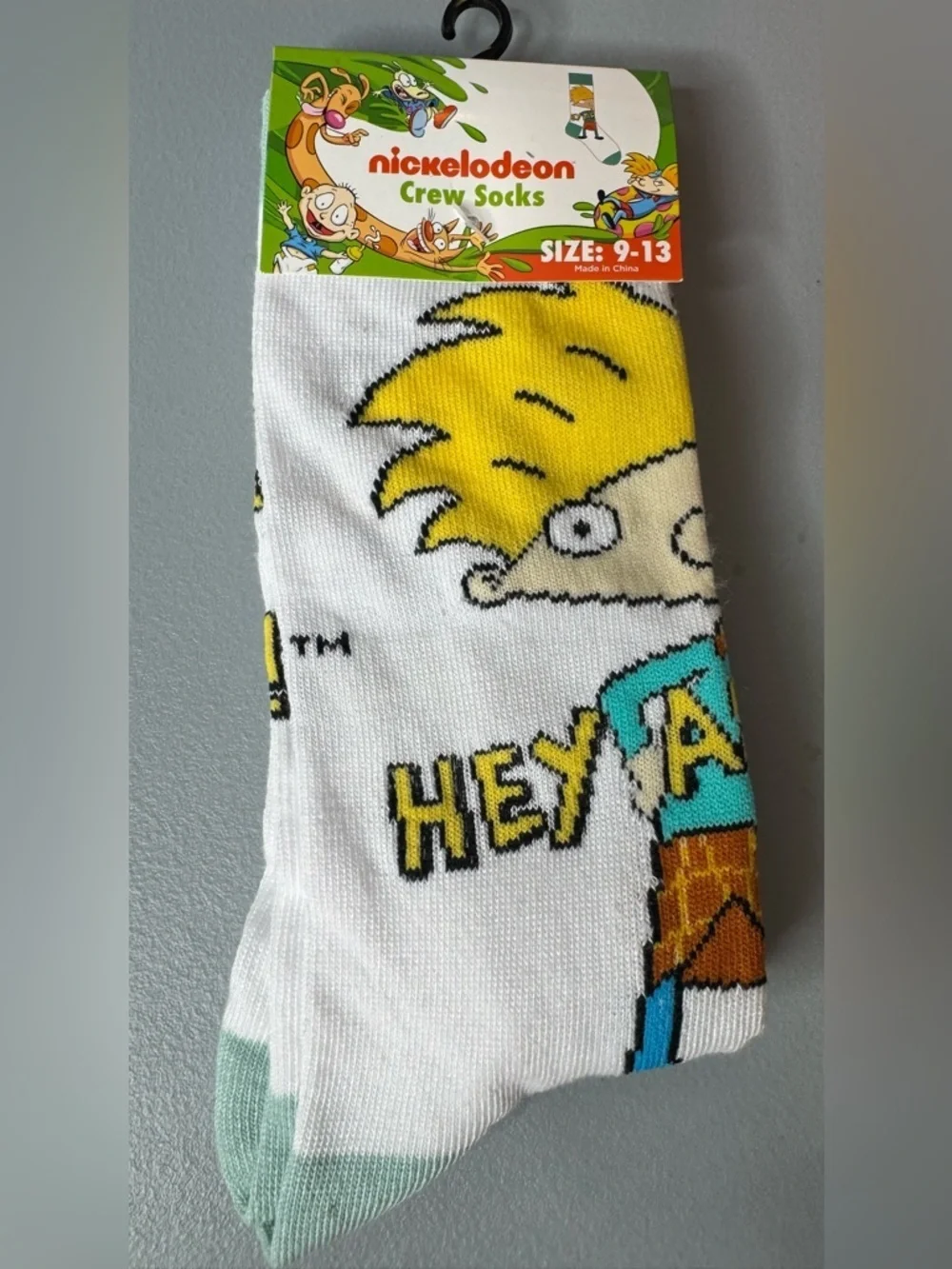 Nickelodeon Hey Arnold Cartoon show Crew Socks Arnold image nostalgia 90s